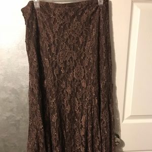 Brown lace skirt